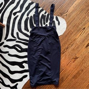 Tatyana Navy Blue Suspender Skirt